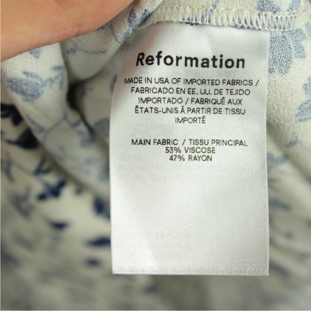 Reformation Rosalie Mini Wrap Dress Sz 12 Long Sleeve Floral Smocked back Boho - Picture 8 of 12